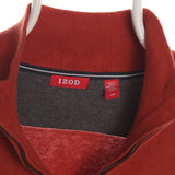 Izod 90's Quarter Zip Knitted Jumper / Sweater Large Orange