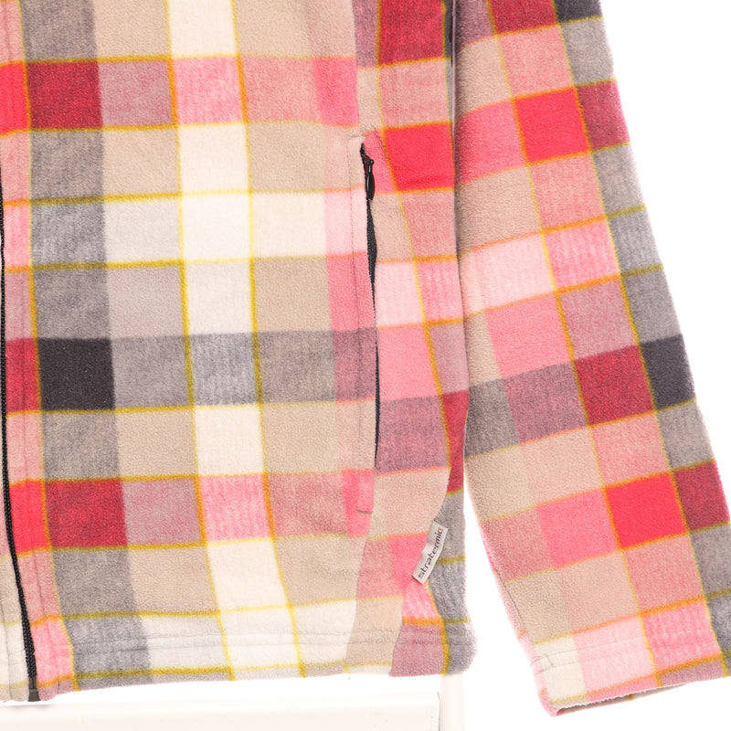 Northern Reflections 90's Full Zip Up Check Fleece Medium Pink