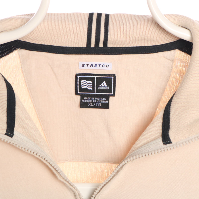 Adidas 90's Quarter Zip Sweatshirt XLarge Beige Cream