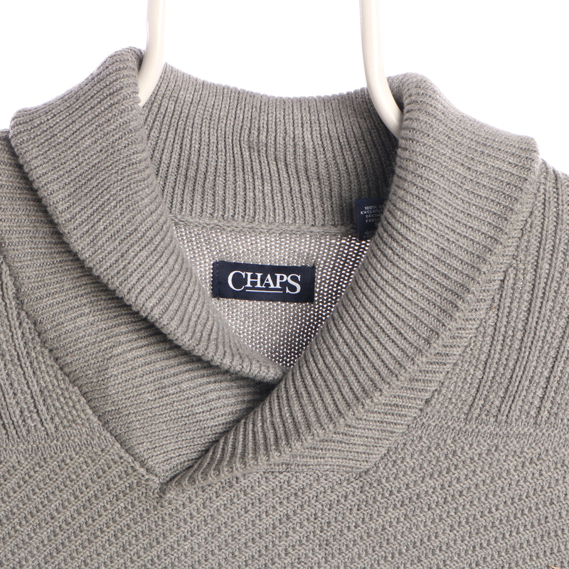Chaps Ralph Lauren 90's Knitted Jumper / Sweater XLarge Grey