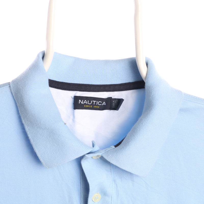 Nautica 90's Short Sleeve Button Up Polo Shirt Large Blue