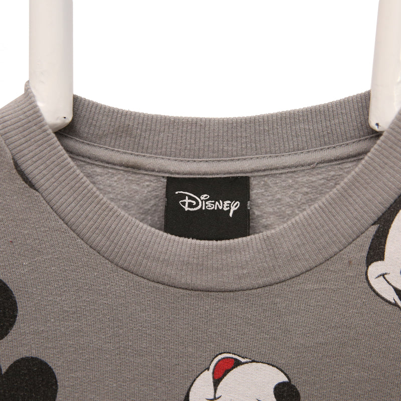Disney 90's Mickey Mouse Crewneck Sweatshirt Small Grey