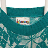 Hot Cashews 90's Knitted Cable Jumper Large Turquoise Blue Green