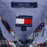 Tommy Hilfiger 90's Short Sleeve Check Button Up Shirt Small Blue