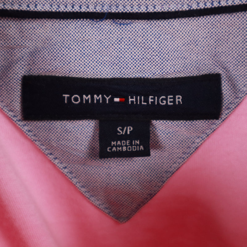 Tommy Hilfiger 90's Short Sleeve Button Up Polo Shirt Small Pink