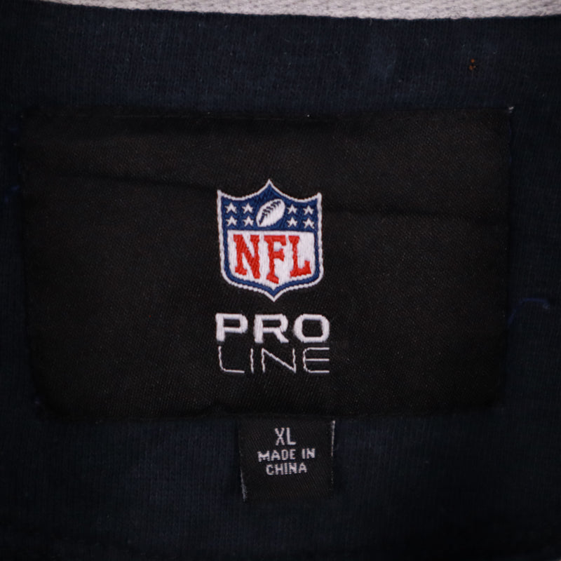 NFL 90's Bears Quarter Zip Pullover Hoodie XLarge Grey
