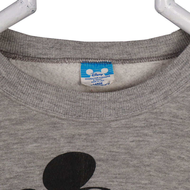 Disney 90's Mickey Mouse Crewneck Sweatshirt Large Grey