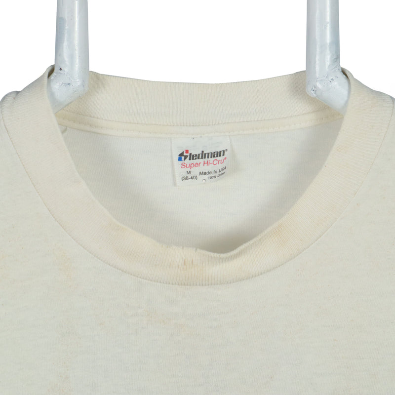 StedMan 90's Racing Tee Crewneck Short Sleeve T Shirt Small White