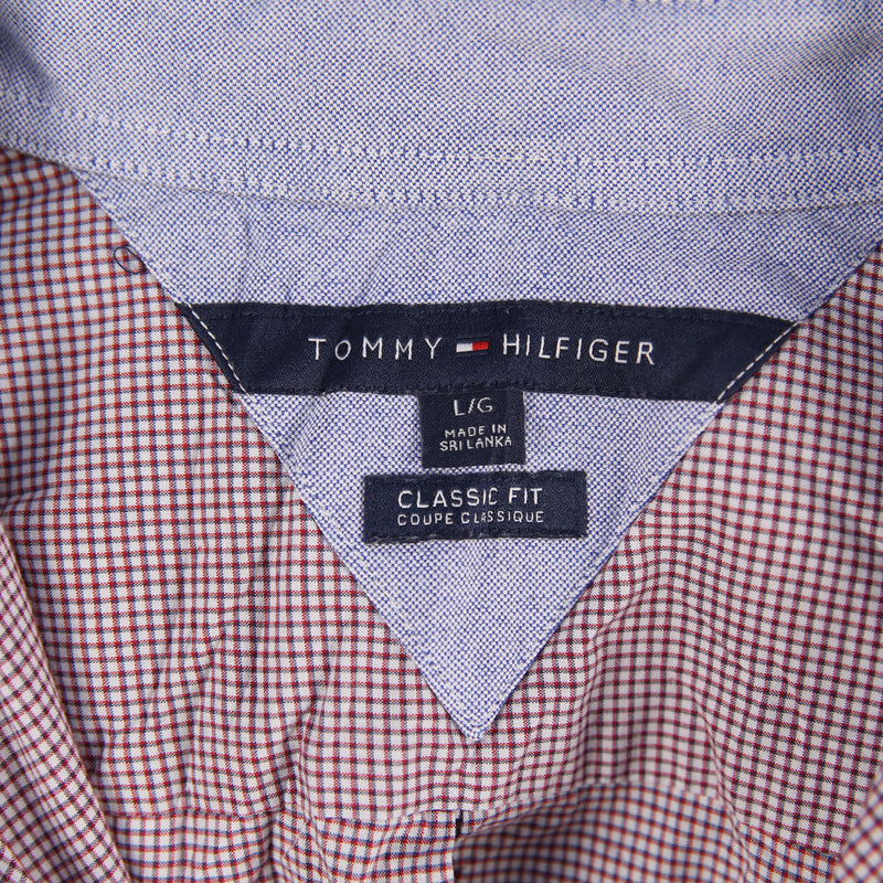 Tommy Hilfiger 90's Long Sleeve Button Up Check Shirt Large Red