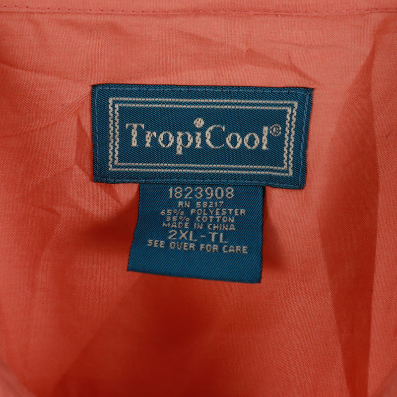 Tropi Cool 90's Bowling Short Sleeve Button Up Shirt XXLarge (2XL) Pink