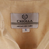 Criolla 90's Cotton Short Sleeve Button Up Shirt Small Yellow