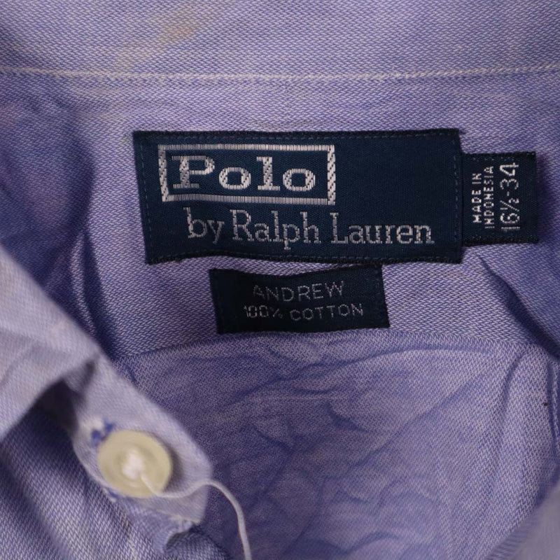 Polo Ralph Lauren 90's Plain Long Sleeve Button Up Shirt Large Blue