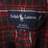 Polo Ralph Lauren 90's Long Sleeve Button Up Check Shirt Large Burgundy Red