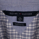 Tommy Hilfiger 90's Short Sleeve Check Button Up Shirt XLarge Blue