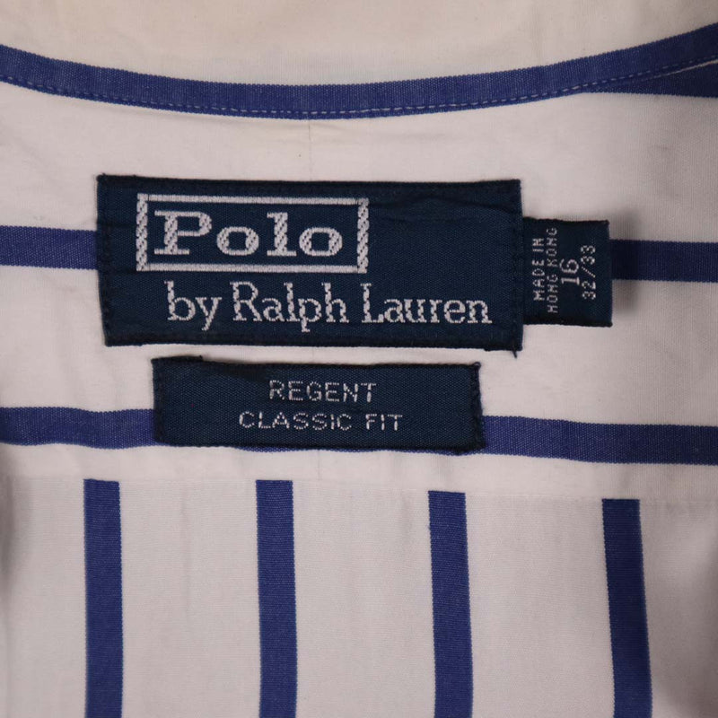 Polo Ralph Lauren 90's Button Up Long Sleeve Striped Shirt Large Blue