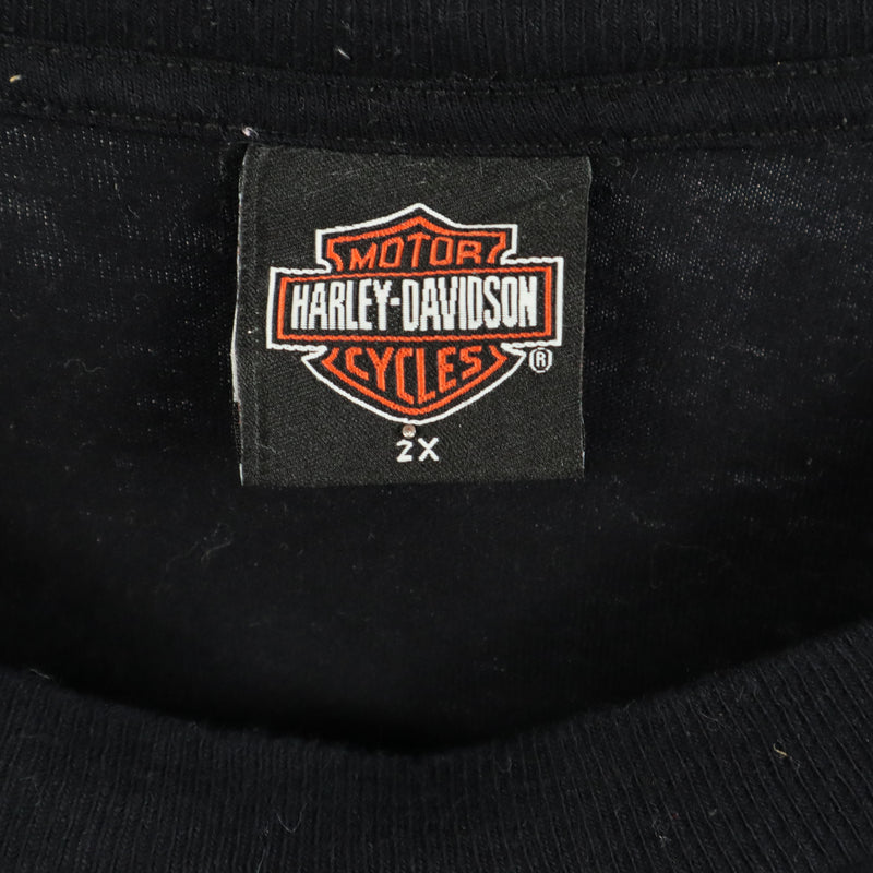 Harley Davidson 90's Harley Davidson Short Sleeve Back Print T Shirt XXLarge (2XL) Black