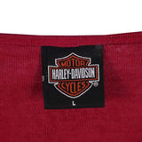 Harley Davidson 90's V Neck Long Sleeve T Shirt Large Pink