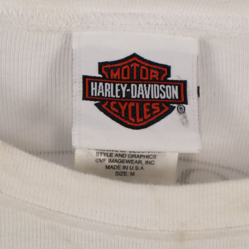 Harley Davidson 90's Orlando Long Sleeve Crewneck T Shirt Medium White
