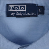 Polo Ralph Lauren 90's Button Up Short Sleeve small logo Polo Shirt Large Blue