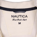 Nautica 90's Short Sleeve Button Up Polo Shirt Medium White