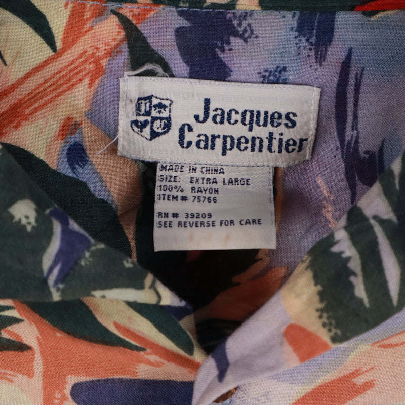 Jacques Carpentier 90's Short Sleeve Button Up Shirt Large Blue