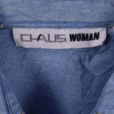 Chaus Woman 90's Denim Long Sleeve Button Up Shirt Large Blue