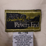 Rivers End 90's Button Up Long Sleeve small logo Shirt XLarge Beige Cream