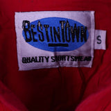 Bestin Town 90's Plain Long Sleeve Button Up Shirt Small Red