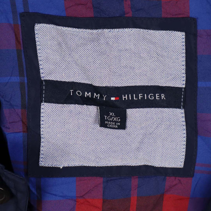 Tommy Hilfiger 90's Long Coat Button Up Trench Coat XLarge Navy Blue
