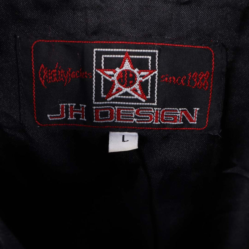 JH Design 90's M & M Button Up Nascar Jacket Large Black