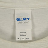 Gildan 90's Back Print Short Sleeve T Shirt XXLarge (2XL) White