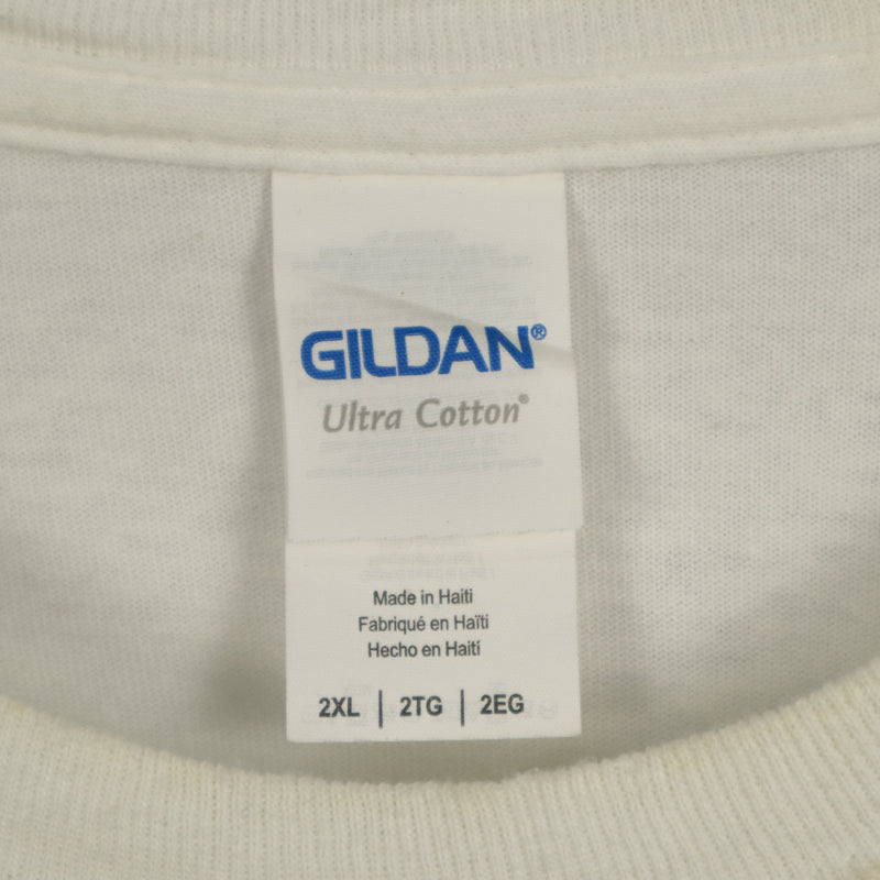 Gildan 90's Back Print Short Sleeve T Shirt XXLarge (2XL) White