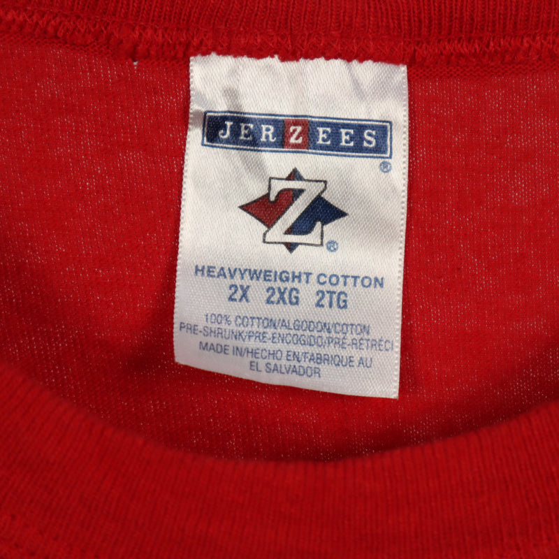 Jerzees 90's Nascar Racing Vest Sleeveless Back Print Vests XXLarge (2XL) Red