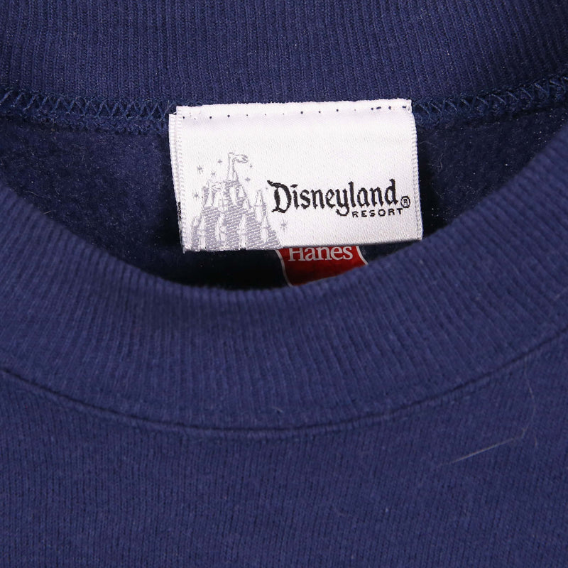 Hanes 90's Disneyland Jumper Long Sleeve Pullover Sweatshirt Medium Navy Blue