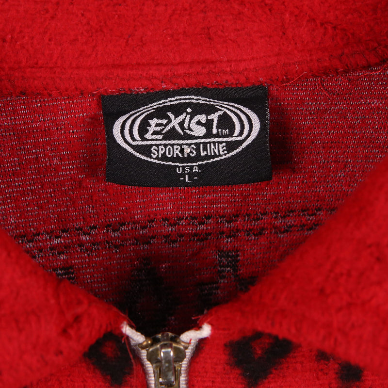 Exist 90's Full Zip Up Fleece Jumper Large Red
