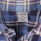 Essentials 90's Check Long Sleeve Button Up Shirt XXLarge (2XL) Blue