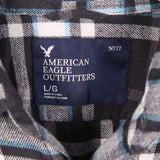 American Eagle Outfitters 90's Lumberjack Check Button Up Shirt Large Black