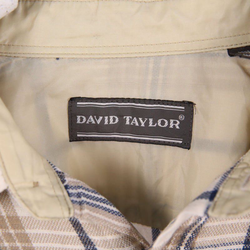 David Taylor 90's Flannel Long Sleeve Button Up Shirt XLarge Brown