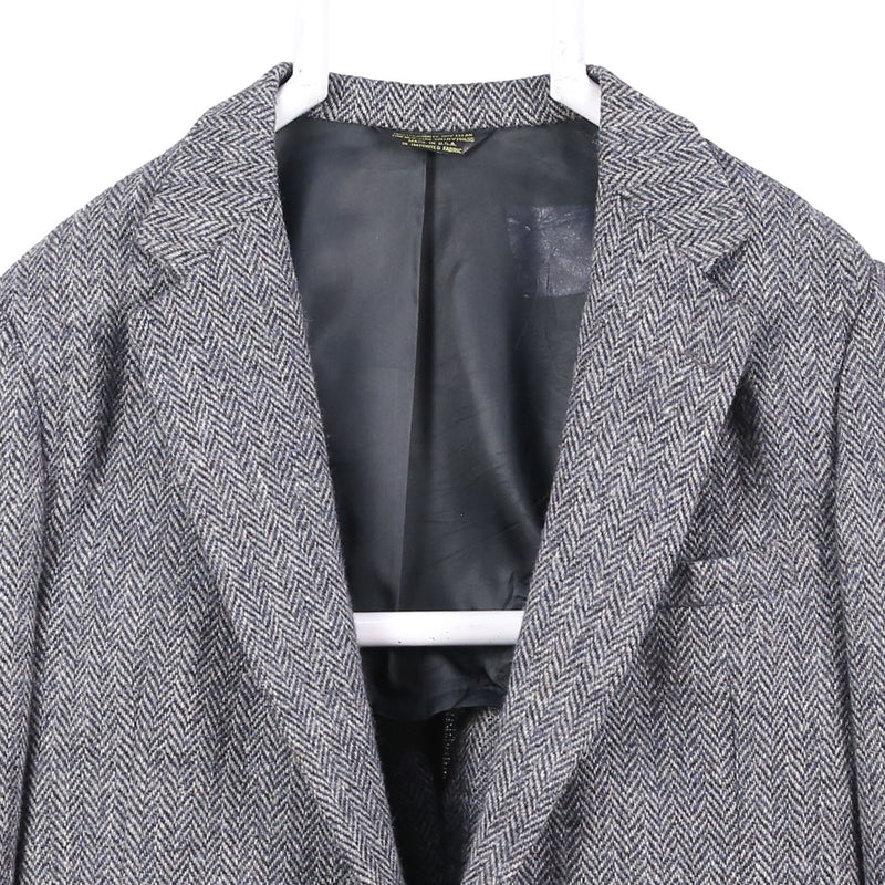 Harris Tweed 90's Tweed Wool Jacket Button Up Blazer 44 Grey