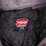 Wrangler 90's Button Up Hooded Heavyweight Workwear Jacket XLarge Grey