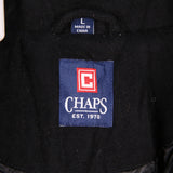 Chaps 90's Wool Button Up Parka Large Black