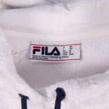 Fila 90's Hooded Fluffy Fleece Jumper Medium White