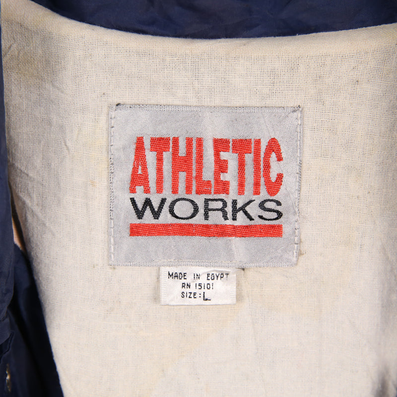 Athletics Work 90's Coach Jacket Nylon Button Up Windbreaker Jacket Large Blue