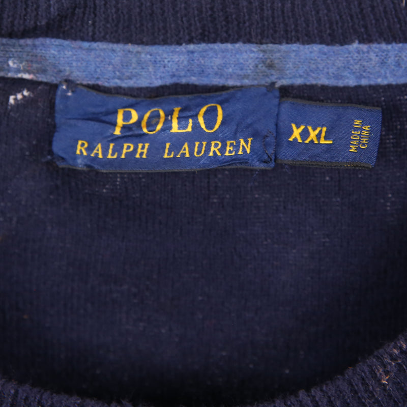 Polo Ralph Lauren 90's Crewneck Knitted Joggers / Sweatpants XXLarge (2XL) Navy Blue