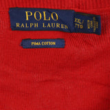 Polo Ralph Lauren 90's V Neck Knitted Jumper XLarge Red