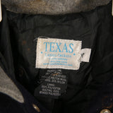 Texas 90's Button Up Hooded Varsity Jacket Medium Grey
