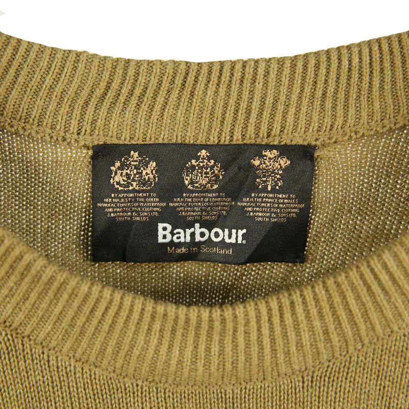 Barbour 90's Knitted Crewneck Jumper Large Brown