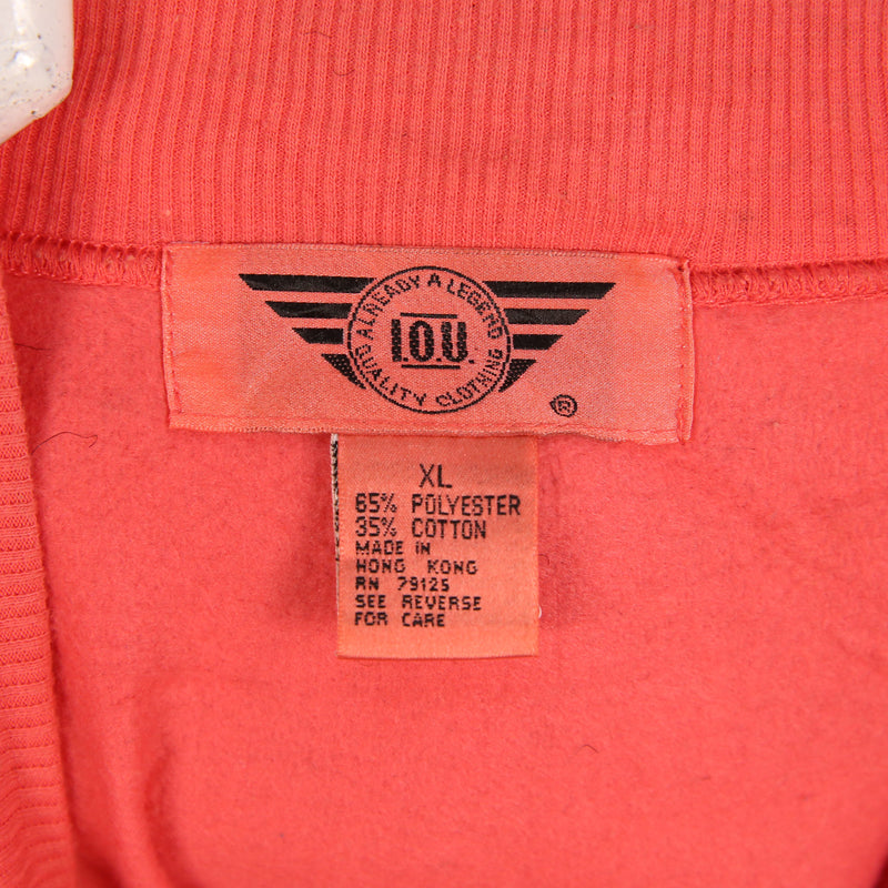 I.O.U. 90's Crewneck Long Sleeve Sweatshirt XLarge Pink