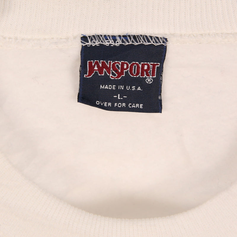 Jan Sport 90's Crewneck Pullover Long Sleeve Sweatshirt Large White