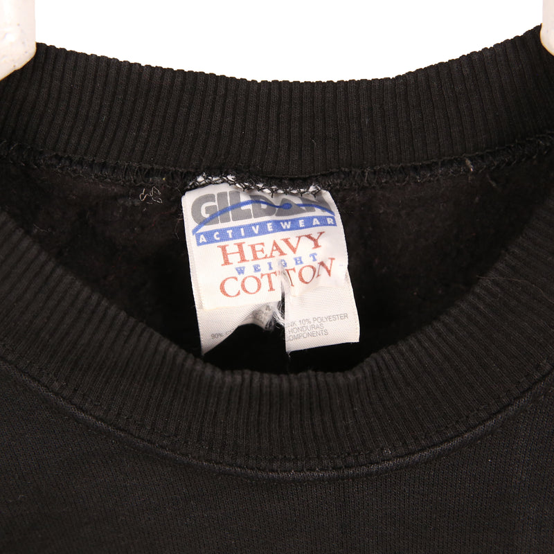 Gildan 90's Crewneck Long Sleeve Pullover Sweatshirt Medium Black